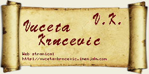 Vuceta Krnčević vizit kartica